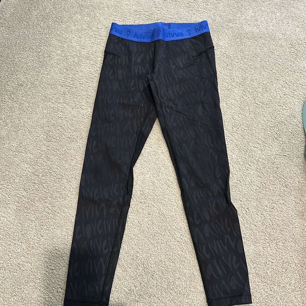 Ivivva girl black legging yoga pants size 10